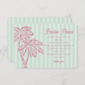 Green Palm Springs Pastel Beach Panels Bitte Begleitkarte (Vorne/Hinten)