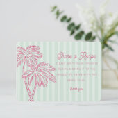 Green Palm Springs Pastel Beach Share Rezept Card Begleitkarte (Stehend Vorderseite)