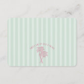 Green Palm Springs Pastel Beach Share Rezept Card Begleitkarte (Rückseite)