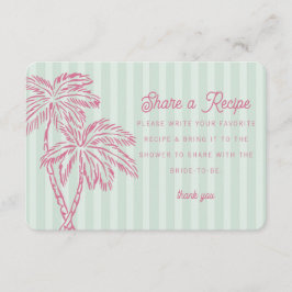 Green Palm Springs Pastel Beach Share Rezept Card Begleitkarte