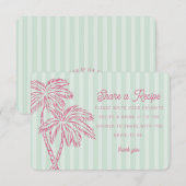 Green Palm Springs Pastel Beach Share Rezept Card Begleitkarte (Vorne/Hinten)