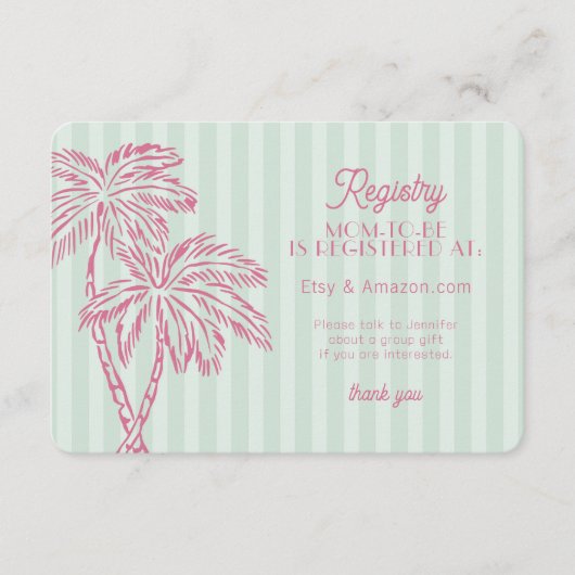 Green Palm Springs Pastell Beach Registry Insert (Vorderseite)