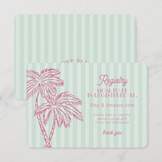 Green Palm Springs Pastell Beach Registry Insert (Vorne/Hinten)