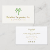 Green Palm Tree Beach Front Real Anwesen Telefonnummerkarte (Vorne/Hinten)