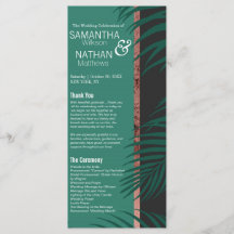 Green Palm Tree Blätter Black Rose Gold Hochzeit