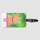 Green Palm Tree Island Black Dog Gepäckträger Gepäckanhänger (Vorderseite (Horizontal))