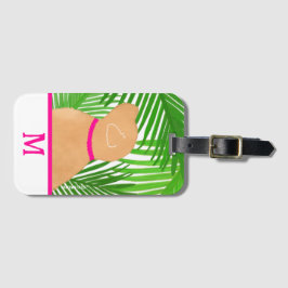 Green Palm Tree Island Black Dog Gepäckträger Gepäckanhänger