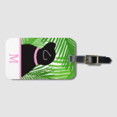 Green Palm Tree Island Black Dog Gepäckträger Gepäckanhänger (Vorderseite (Horizontal))