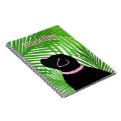 Green Palm Tree Island Black Dog Notebook Notizblock (Rechte Seite)