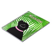 Green Palm Tree Island Black Dog Notebook Notizblock (Linke Seite)