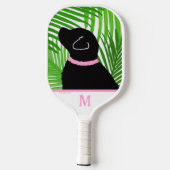 Green Palm Tree Island Black Dog Pickleball Paddel Schläger (Rückseite)