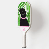 Green Palm Tree Island Black Dog Pickleball Paddel Schläger (Links)