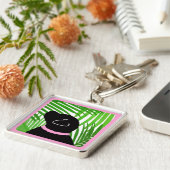 Green Palm Tree Island Black Dog Schlüsselanhänger (Seite)