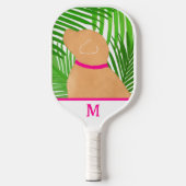 Green Palm Tree Island Hund Pickleball Paddel Schläger (Vorderseite)