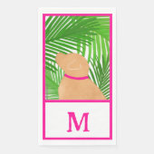 Green Palm Tree Island Yellow Dog Gästetücher Serviette (Vorderseite)