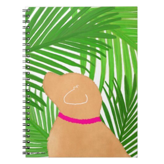 Green Palm Tree Island Yellow Dog Notebook Notizblock (Vorderseite)