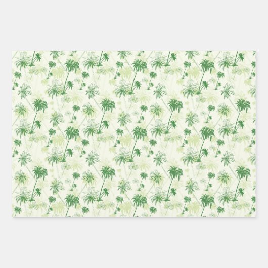 Green Palm Tree Muster Geschenkpapier Set (Vorderseite 3)