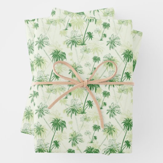 Green Palm Tree Muster Geschenkpapier Set (Beispiel)
