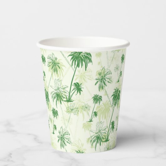 Green Palm Tree Muster Pappbecher (Rückseite)