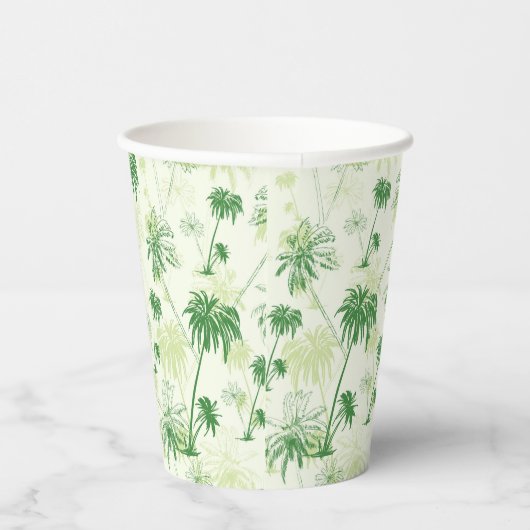 Green Palm Tree Muster Pappbecher (Rechts)