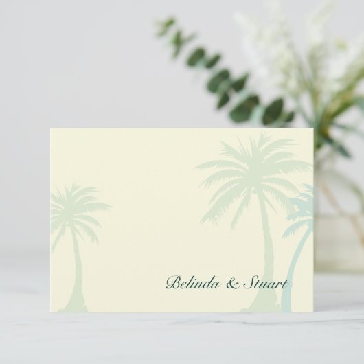 Green Palm Tree Wedding RSVP - keine Grenze (Stehend Vorderseite)