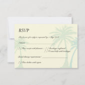 Green Palm Tree Wedding RSVP - keine Grenze (Rückseite)