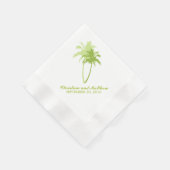 Green Palm Trees Beach Hochzeit Serviette (Ecke)