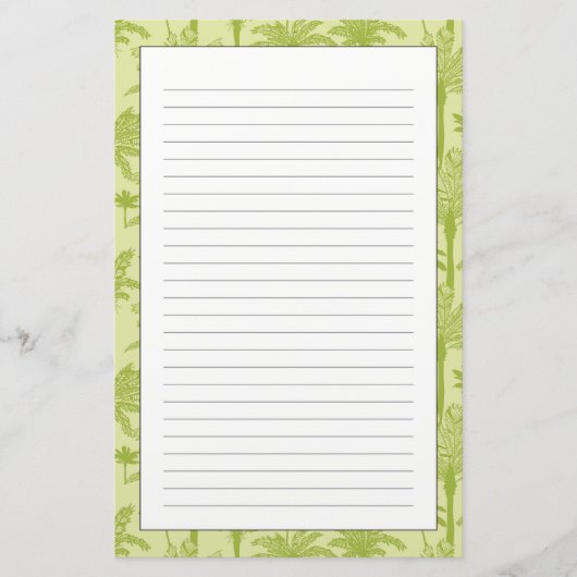 Green Palm Trees Pattern Briefpapier (Vorderseite)