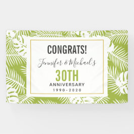 Green Palm Verlasse Jungle Pattern Jahrestag Banner
