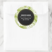 Green Palm Verlasse Regenwald-Muster-Business Runder Aufkleber (Tasche)
