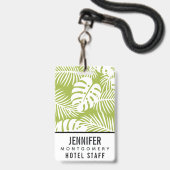 Green Palm Verlasse Regenwaldmuster Ausweis (Vorderseite mit Lanyard)