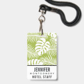 Green Palm Verlasse Regenwaldmuster Ausweis (Rückseite mit Lanyard)