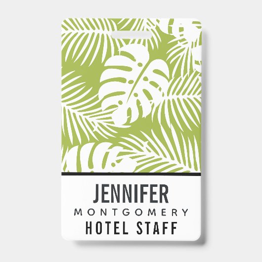 Green Palm Verlasse Regenwaldmuster Ausweis (Vorderseite)
