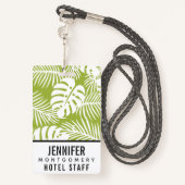 Green Palm Verlasse Regenwaldmuster Ausweis (Rückseite mit Schlüsselband)