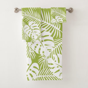 Green Palm Verlasse Regenwaldmuster Badhandtuch Set