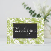 Green Palm Verlasse Regenwaldmuster Dankeskarte (Stehend Vorderseite)