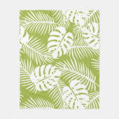 Green Palm Verlasse Regenwaldmuster Fleecedecke (Vorderseite)