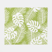 Green Palm Verlasse Regenwaldmuster Fleecedecke (Vorderseite (Horizontal))