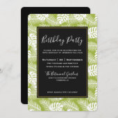 Green Palm Verlasse Regenwaldmuster Geburtstag Einladung (Vorne/Hinten)