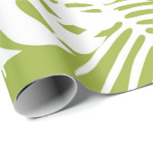 Green Palm Verlasse Regenwaldmuster Geschenkpapier (Rolleneckpunkt)