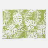 Green Palm Verlasse Regenwaldmuster Geschirrtuch (Horizontal)