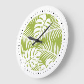 Green Palm Verlasse Regenwaldmuster Große Wanduhr (Winkel)