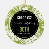 Green Palm Verlasse Regenwaldmuster Keramik Ornament (Vorne)