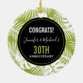 Green Palm Verlasse Regenwaldmuster Keramik Ornament (Hinten)