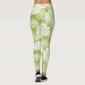 Green Palm Verlasse Regenwaldmuster Leggings (Rückseite)