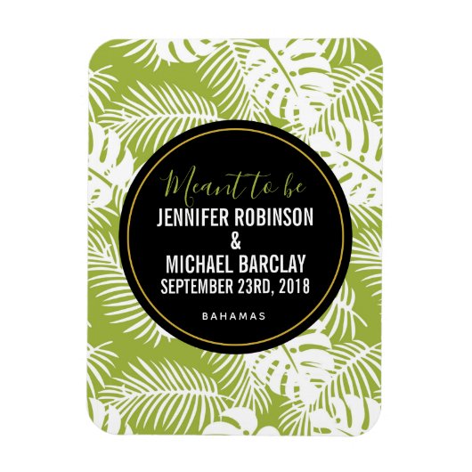 Green Palm Verlasse Regenwaldmuster Magnet (Vertikal)