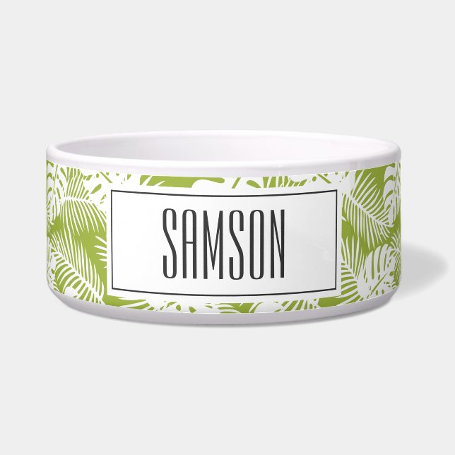 Green Palm Verlasse Regenwaldmuster Napf (Vorderseite)