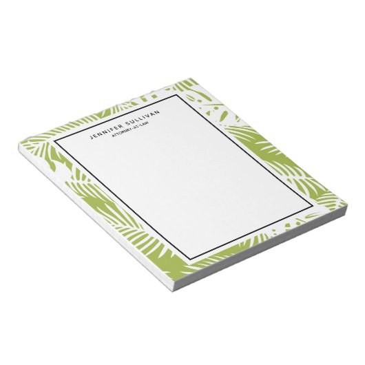 Green Palm Verlasse Regenwaldmuster Notizblock (angewinkelt)