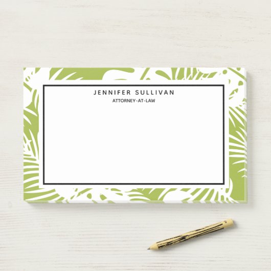 Green Palm Verlasse Regenwaldmuster Post-it Klebezettel (Auf Schreibtisch)