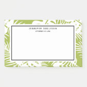 Green Palm Verlasse Regenwaldmuster Post-it Klebezettel (Vorderseite)
